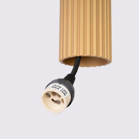 Lampa wisząca Karbon Long 3 tuby - Sollux | Złoty Loft