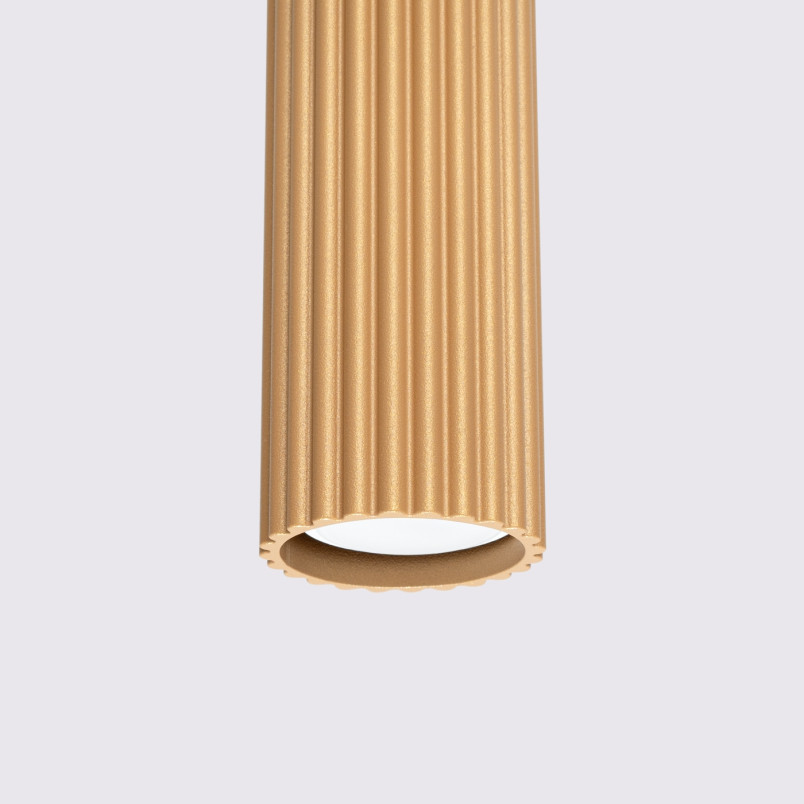 Lampa wisząca Karbon Long 3 tuby - Sollux | Złoty Loft