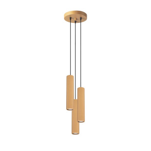 Lampa wisząca Karbon Round 3 tuby - Złota Sollux | Sklep z lampami