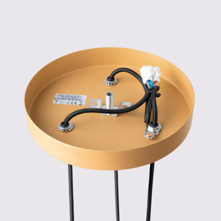 Lampa wisząca Karbon Round 3 tuby - Złota Sollux | Sklep z lampami