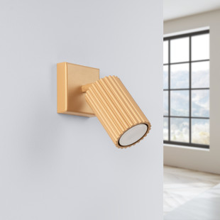 Kinkiet ryflowany Karbon złoty Sollux - Elegancki design