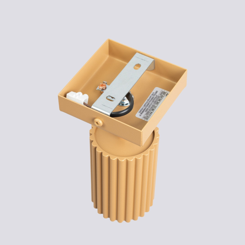 Kinkiet ryflowany Karbon złoty Sollux - Elegancki design
