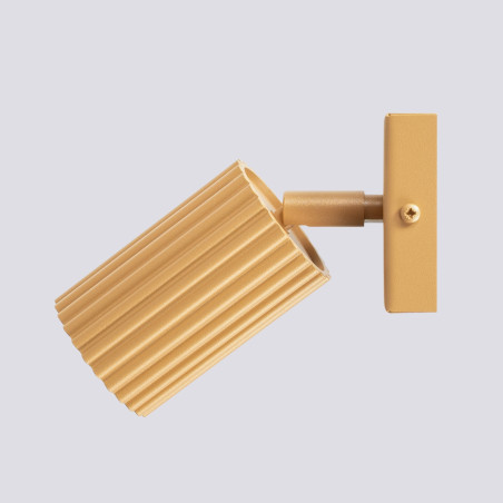 Kinkiet ryflowany Karbon złoty Sollux - Elegancki design