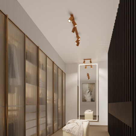Kinkiet ryflowany Karbon złoty Sollux - Elegancki design