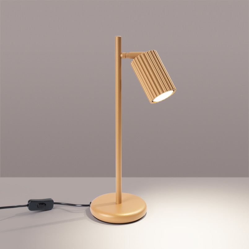 Lampa biurkowa Karbon złota Sollux | Minimalistyczny design