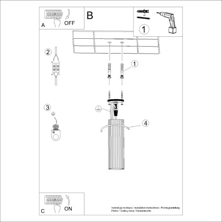 Lampa spot Karbon Sollux - nowoczesny design, 5 lat gwarancji
