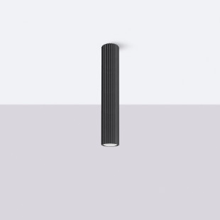 Lampa spot Karbon Sollux | Czarna tuba, nowoczesny design