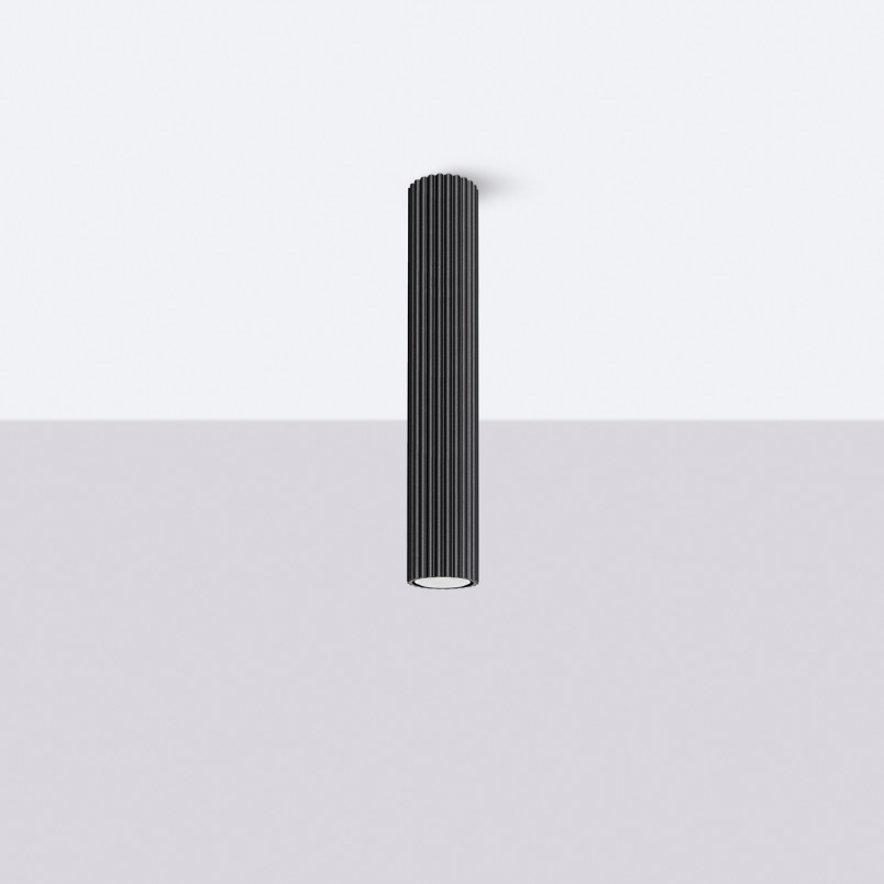 Lampa spot Karbon Sollux | Czarna tuba, nowoczesny design