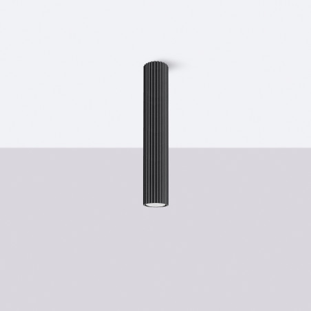 Lampa spot Karbon Sollux | Czarna tuba, nowoczesny design