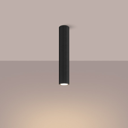 Lampa spot Karbon Sollux | Czarna tuba, nowoczesny design