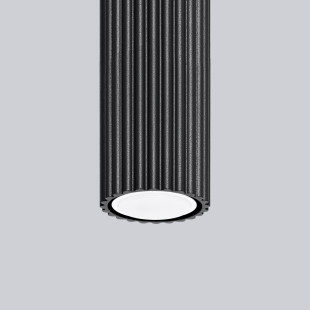 Lampa spot Karbon Sollux | Czarna tuba, nowoczesny design