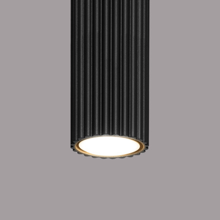 Lampa spot Karbon Sollux | Czarna tuba, nowoczesny design