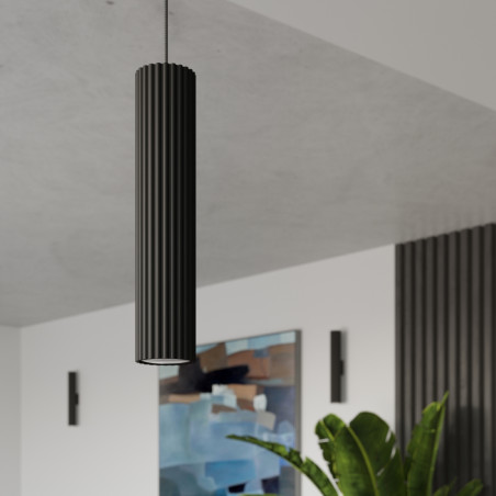 Lampa spot Karbon Sollux | Czarna tuba, nowoczesny design