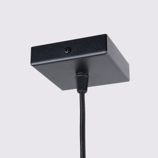 Lampa wisząca Karbon Sollux | Czarna tuba ryflowana