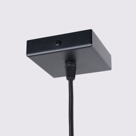 Lampa wisząca Karbon Sollux | Czarna tuba ryflowana
