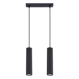 Lampa wisząca Karbon 2 tuby, czarna - Sollux | Sklep z lampami