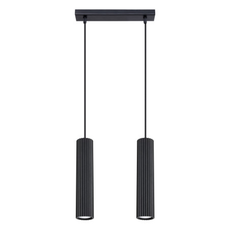 Lampa wisząca Karbon 2 tuby, czarna - Sollux | Sklep z lampami