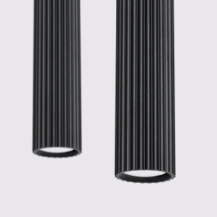 Lampa wisząca Karbon 2 tuby, czarna - Sollux | Sklep z lampami