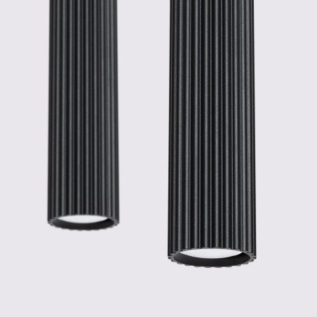 Lampa wisząca Karbon 2 tuby, czarna - Sollux | Sklep z lampami
