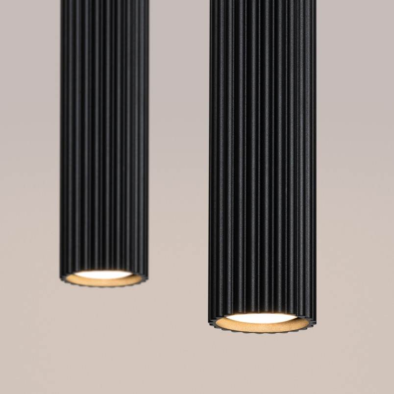 Lampa wisząca Karbon 2 tuby, czarna - Sollux | Sklep z lampami