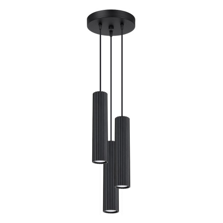 Lampa wisząca Karbon 3 tuby czarna Sollux | Sklep Lamp