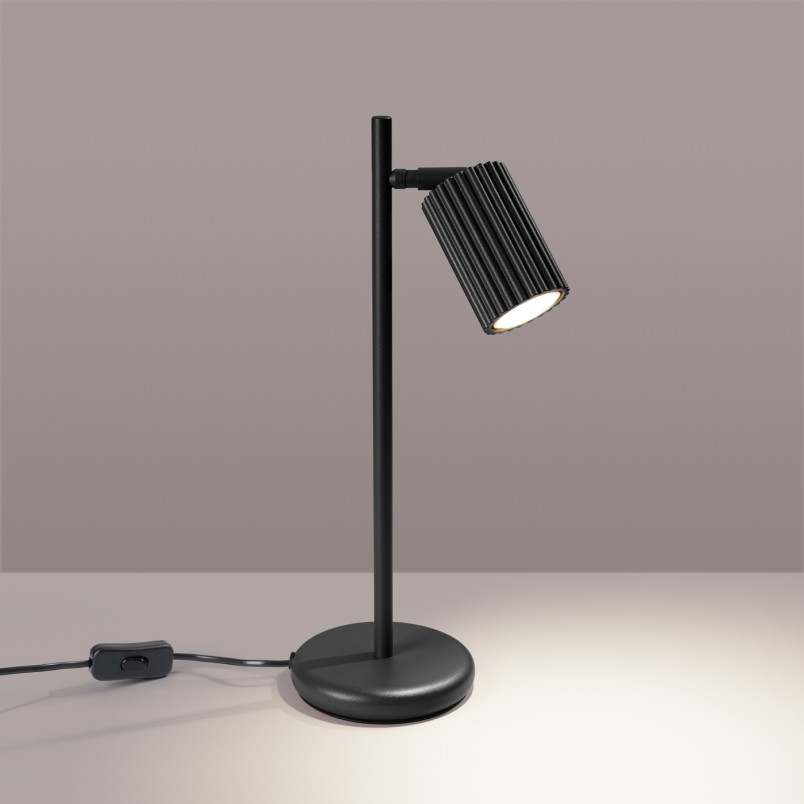 Lampa biurkowa Karbon czarna Sollux | Minimalizm i styl