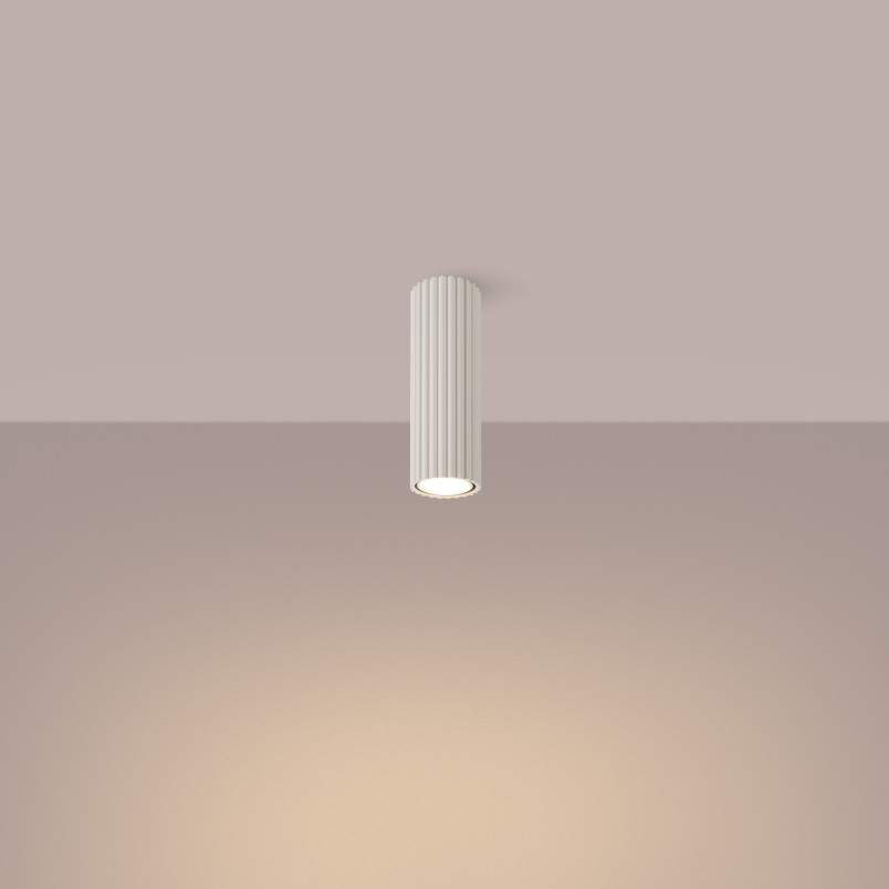 Lampa spot Karbon Sollux - Beżowa tuba | Oświetlenie LED