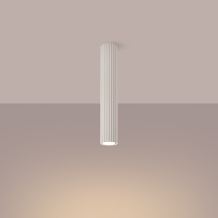 Lampa Sollux Karbon: Ryflowana tuba, beżowa - Kup online!