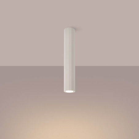 Lampa Sollux Karbon: Ryflowana tuba, beżowa - Kup online!