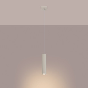 Lampa wisząca tuba Sollux Karbon beżowa | Nowoczesne oświetlenie