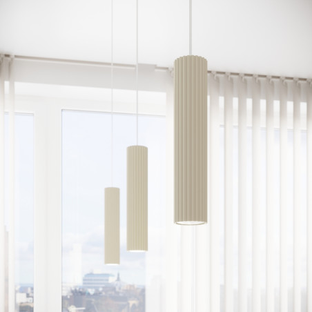 Lampa wisząca tuba Sollux Karbon beżowa | Nowoczesne oświetlenie