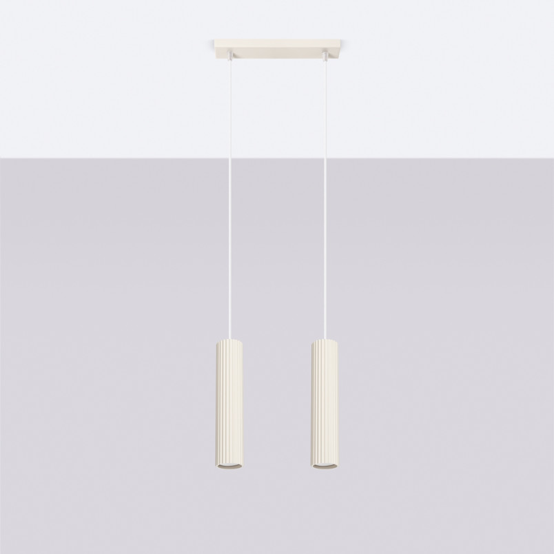 Lampa wisząca Karbon beżowa Sollux - nowoczesny design