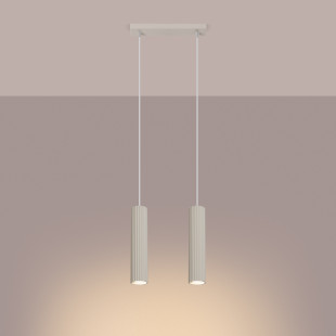 Lampa wisząca Karbon beżowa Sollux - nowoczesny design