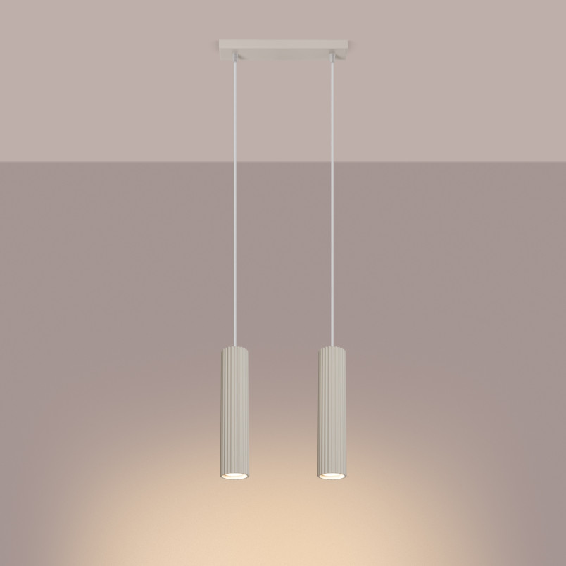 Lampa wisząca Karbon beżowa Sollux - nowoczesny design