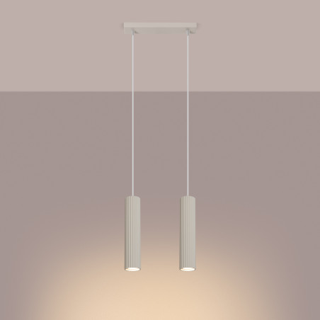 Lampa wisząca Karbon beżowa Sollux - nowoczesny design