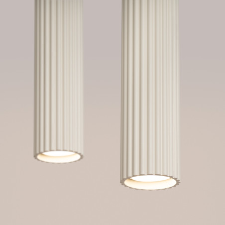 Lampa wisząca Karbon beżowa Sollux - nowoczesny design