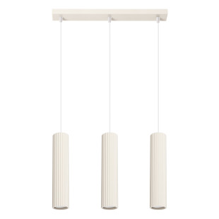 Lampa wisząca Karbon - 3 tuby, beżowa | Sollux