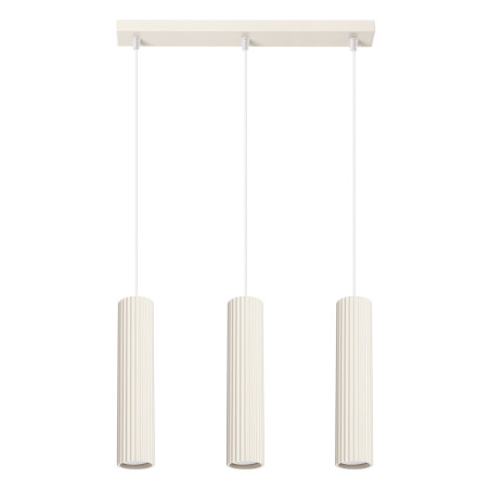 Lampa wisząca Karbon - 3 tuby, beżowa | Sollux