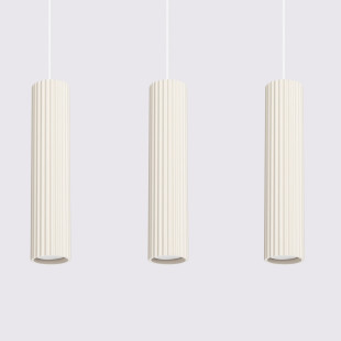 Lampa wisząca Karbon - 3 tuby, beżowa | Sollux