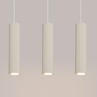 Lampa wisząca Karbon - 3 tuby, beżowa | Sollux