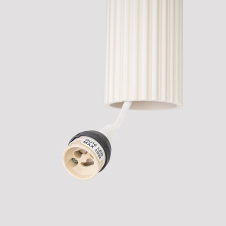 Lampa wisząca Karbon - 3 tuby, beżowa | Sollux