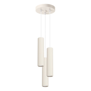 Lampa wisząca Karbon Round Sollux - 3 tuby, beżowa | Sklep z lampami