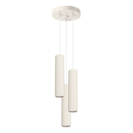 Lampa wisząca Karbon Round Sollux - 3 tuby, beżowa | Sklep z lampami