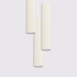 Lampa wisząca Karbon Round Sollux - 3 tuby, beżowa | Sklep z lampami
