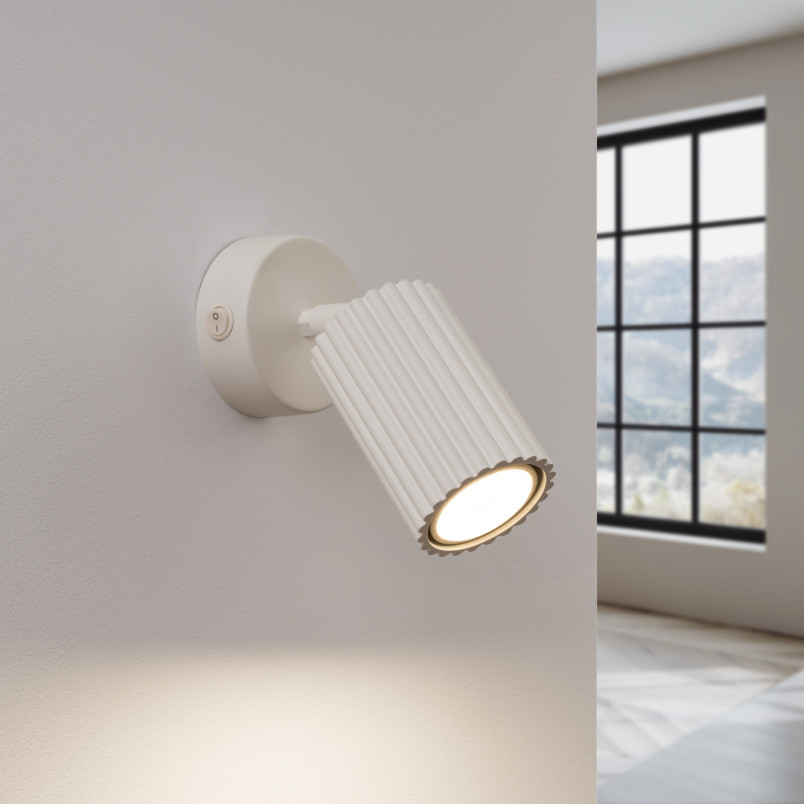 Kinkiet z włącznikiem Karbon beżowy Sollux | Elegancki design
