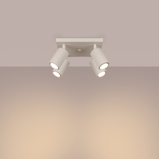 Reflektor ryflowany Karbon Square beżowy Sollux | Lampa sufitowa
