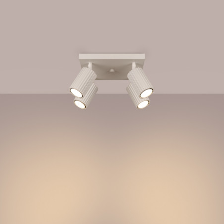 Reflektor ryflowany Karbon Square beżowy Sollux | Lampa sufitowa