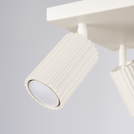 Reflektor ryflowany Karbon Square beżowy Sollux | Lampa sufitowa