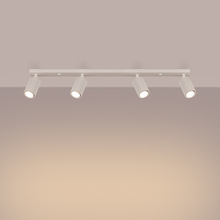 Reflektor Karbon Long Beżowy Sollux | Lampa Sufitowa 4 Punktowa