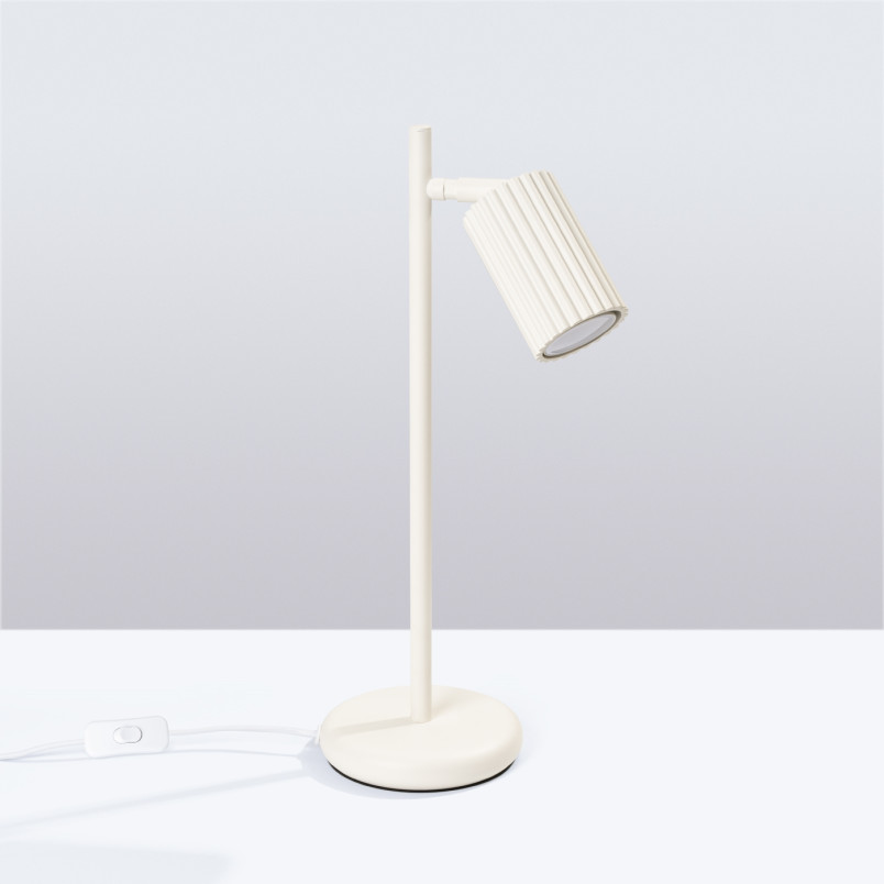 Lampa biurkowa Karbon beżowa Sollux | Minimalizm i styl
